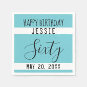 Serviette En Papier 60e anniversaire Bleu noir Livre blanc serviettes (Devant)