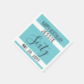 Serviette En Papier 60e anniversaire Bleu noir Livre blanc serviettes (Coin)