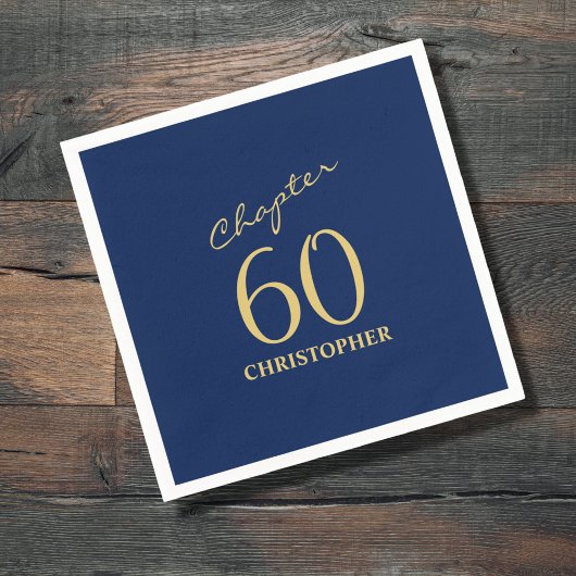 Serviette En Papier 60e anniversaire Blue Gold