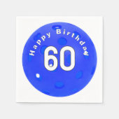 Serviette En Papier 60e anniversaire Blue Pickleball (Devant)