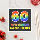 Serviette En Papier 60e anniversaire : Bold, amusant, simple, arc-en-c (En situation)