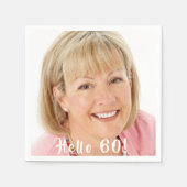 Serviette En Papier 60e anniversaire bonjour 60 femmes photo (Devant)