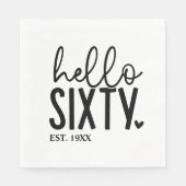 Serviette En Papier 60e anniversaire Bonjour Soixante (Devant)