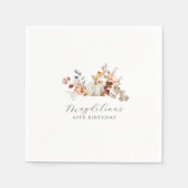 Serviette En Papier 60e anniversaire Citrouille blanc fleurs d'automne (Devant)