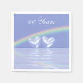 Serviette En Papier 60e anniversaire Coeurs de diamants (Devant)