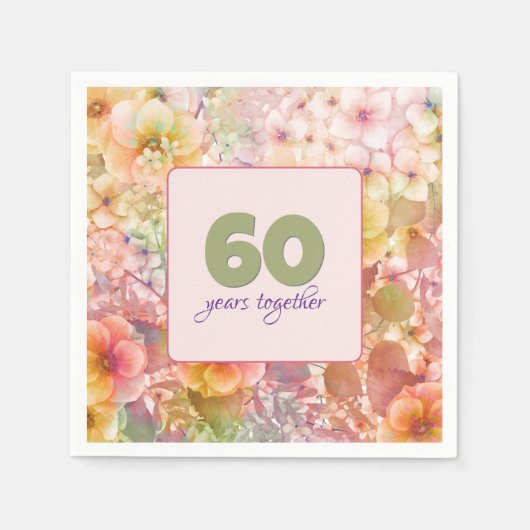 Serviette En Papier 60e anniversaire Cosmos Floral Garden (Devant)