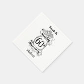 Serviette En Papier 60e anniversaire de Mariage de diamant Fleurs (Coin)