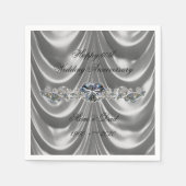 Serviette En Papier 60e Anniversaire de Mariage Diamant Cœur (Devant)