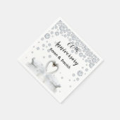 Serviette En Papier 60e anniversaire de mariage diamant cygnes blancs  (Coin)