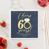 Serviette En Papier 60e anniversaire de Mariage d'or (En situation)