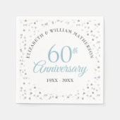 Serviette En Papier 60e anniversaire de Mariage Script Hearts Confetti (Devant)