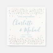Serviette En Papier 60e anniversaire de Mariage Script Hearts Confetti (Devant)