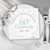 Serviette En Papier 60e anniversaire de Mariage Script Hearts Confetti