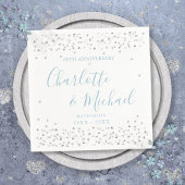 Serviette En Papier 60e anniversaire de Mariage Script Hearts Confetti