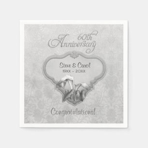 Serviette En Papier 60e anniversaire de Silver Calla Lily - Personnali