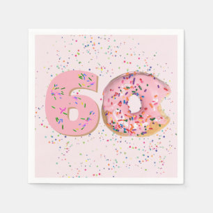Serviette En Papier 60e anniversaire Donut rose