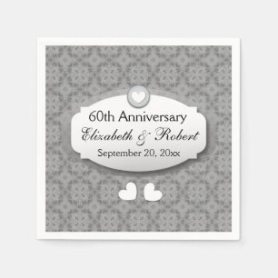 Serviette En Papier 60e anniversaire du Mariage Diamant A10