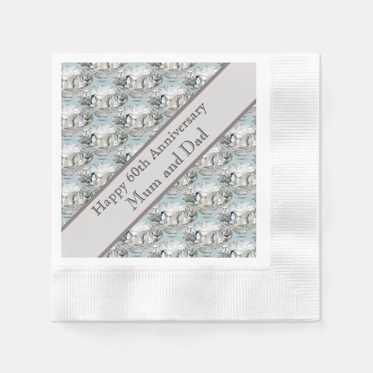 Serviette En Papier 60e anniversaire du Mariage Diamond (Devant)