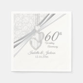 Serviette En Papier 60e anniversaire du Mariage Diamond (Devant)