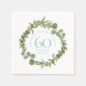Serviette En Papier 60e anniversaire du Mariage Diamond Bois vert (Devant)