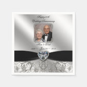 Serviette En Papier 60e anniversaire du Mariage Papier photo serviette (Devant)