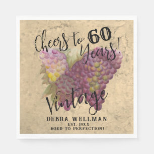 Serviette En Papier 60e anniversaire Elégant vignoble Pays du vin Thèm