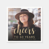 Serviette En Papier 60e anniversaire fête de la photo (Devant)