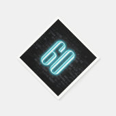 Serviette En Papier 60e anniversaire fête néon Connexion mur de brique (Coin)