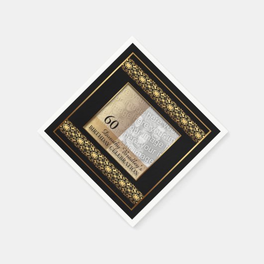 Serviette En Papier 60e anniversaire Fête Papier photo serviettes (Coin)