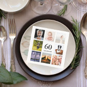 Serviette En Papier 60e anniversaire fête photo collage gars