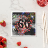 Serviette En Papier 60e anniversaire Feu d'artifice dans les nuages se (En situation)