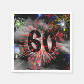 Serviette En Papier 60e anniversaire Feu d'artifice dans les nuages se (Devant)