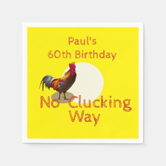 Serviette En Papier 60e anniversaire Fun Chicken Invitation (Devant)