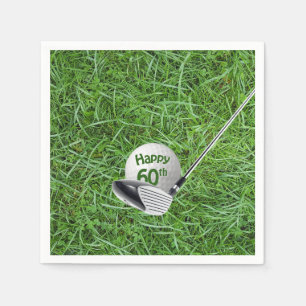 Serviette En Papier 60e anniversaire Golf Ball and Club Napkins