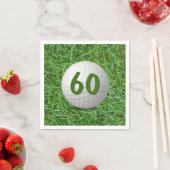 Serviette En Papier 60e anniversaire Golf Ball on Grass (En situation)