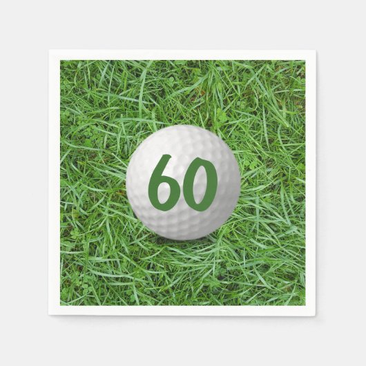 Serviette En Papier 60e anniversaire Golf Ball on Grass Napkins (Devant)