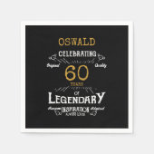Serviette En Papier 60e anniversaire Légendaire Black Gold Retro (Devant)