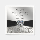 Serviette En Papier 60e anniversaire Mariage papier serviettes (Devant)