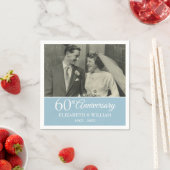 Serviette En Papier 60e anniversaire Mariage photo Elegant Diamond (En situation)