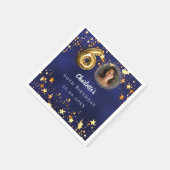 Serviette En Papier 60e anniversaire marine bleu or étoiles photo (Coin)