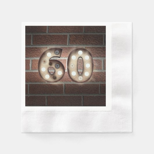 Serviette En Papier 60e anniversaire marque marquee sur mur en brique (Devant)