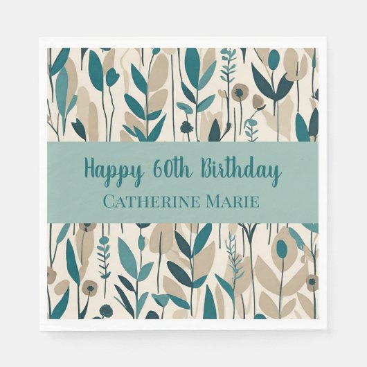 Serviette En Papier 60e anniversaire moderne (Devant)