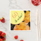 Serviette En Papier 60e anniversaire Motivational Yellow Roses Party (En situation)