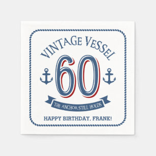 Serviette En Papier 60e anniversaire nautique