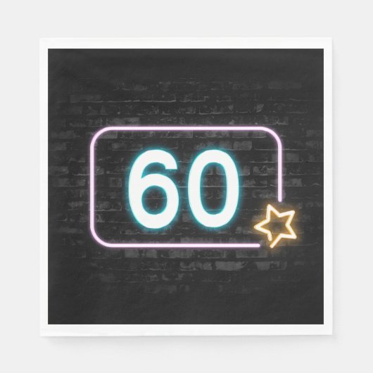 Serviette En Papier 60e anniversaire Neon Connexion Brick (Devant)