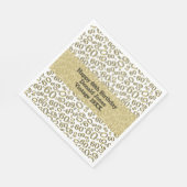 Serviette En Papier 60e anniversaire Numéro Motif Or et blanc (Coin)