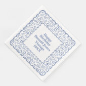 Serviette En Papier 60e anniversaire Numéro Motif pétoncles bleu/blanc (Coin)
