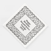 Serviette En Papier 60e anniversaire Numéro Motif pétoncles Noir/Blanc (Coin)