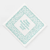 Serviette En Papier 60e anniversaire Numéro Motif pétoncles Turquoise/ (Coin)
