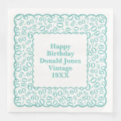 Serviette En Papier 60e anniversaire Numéro Motif pétoncles Turquoise/ (Devant)